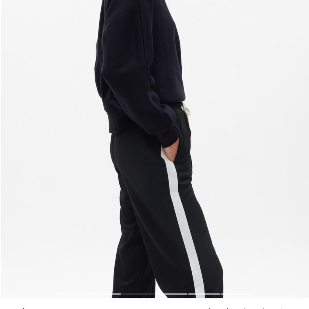 Gap Black Track Pants with White Stripes Size Small P - Picture 3 of 14